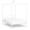 vidaXL Estructura de cama con dosel metal blanco 120x200 cm