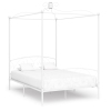 Estructura cama con dosel sin colchón metal blanco 140x200 cm