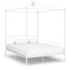 vidaXL Estructura de cama con dosel metal blanco 160x200 cm