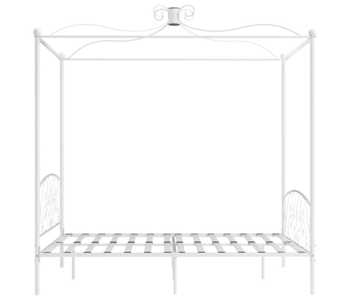 Estructura de cama con dosel sin colchón metal blanco 180x200cm