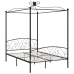 Estructura de cama con dosel metal negro 120x200 cm