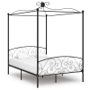 Estructura de cama con dosel metal negro 140x200 cm