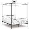 Estructura de cama con dosel metal negro 160x200 cm