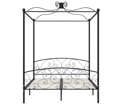 vidaXL Estructura de cama con dosel metal negro 180x200 cm