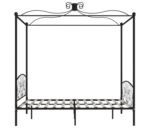 vidaXL Estructura de cama con dosel metal negro 180x200 cm