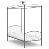 Estructura cama con dosel sin colchón metal gris 90x200 cm