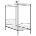 Estructura cama con dosel sin colchón metal gris 90x200 cm