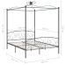 Estructura de cama con dosel metal gris 160x200 cm