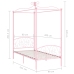 Estructura de cama con dosel metal rosa 90x200 cm