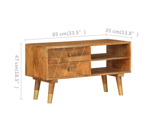 Mueble para TV de madera maciza de mango 85x35x47 cm