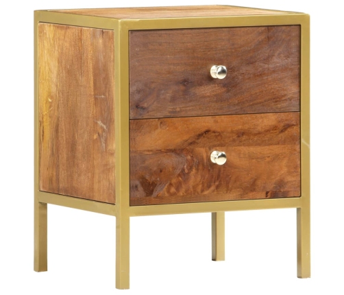 Mesita de noche de madera maciza de mango 40x35x50 cm