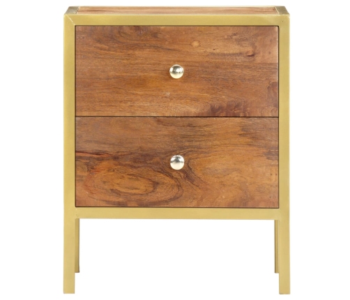 Mesita de noche de madera maciza de mango 40x35x50 cm