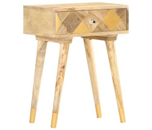 Mesita de noche de madera maciza de mango 43x30x58 cm