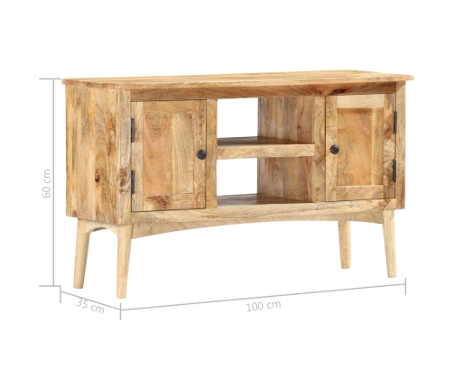 Aparador de madera maciza de mango 100x35x60 cm