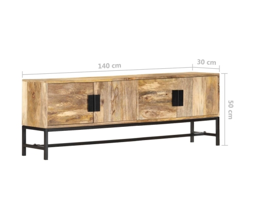 vidaXL Mueble para TV de madera maciza de mango 140x30x50 cm