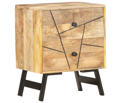 Mesita de noche de madera maciza de mango 40x30x50 cm