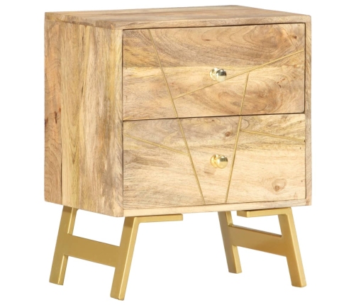 Mesita de noche de madera maciza de mango 40x30x50 cm