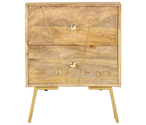 Mesita de noche de madera maciza de mango 40x30x50 cm