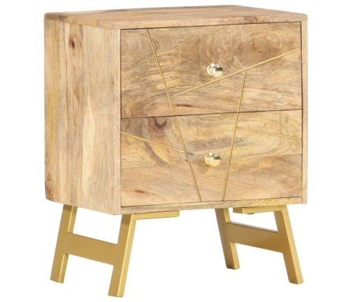 Mesita de noche de madera maciza de mango 40x30x50 cm