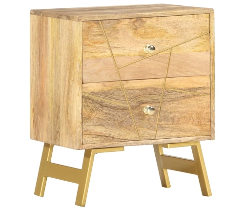 Mesita de noche de madera maciza de mango 40x30x50 cm