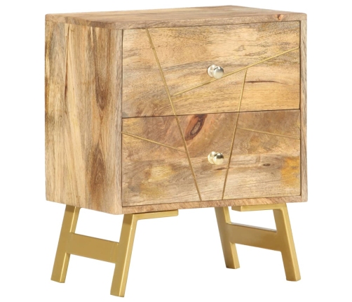 Mesita de noche de madera maciza de mango 40x30x50 cm