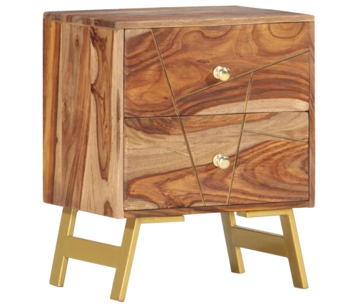 Mesita de noche de madera maciza de Sheesham 40x30x50 cm