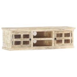 Mueble para TV de madera maciza de mango 130x30x36 cm