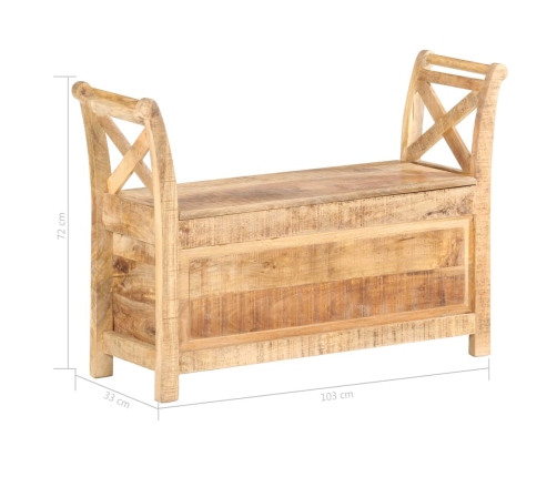 Banco de recibidor madera maciza de mango 103x33x72 cm