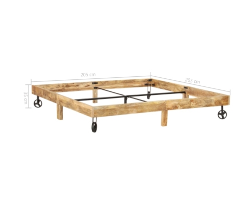 Estructura de cama de madera maciza de mango 200x200 cm