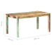 Mesa de comedor de madera maciza reciclada 160x80x76 cm