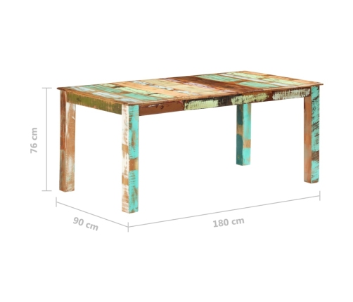 Mesa de comedor de madera maciza reciclada 180x90x76 cm