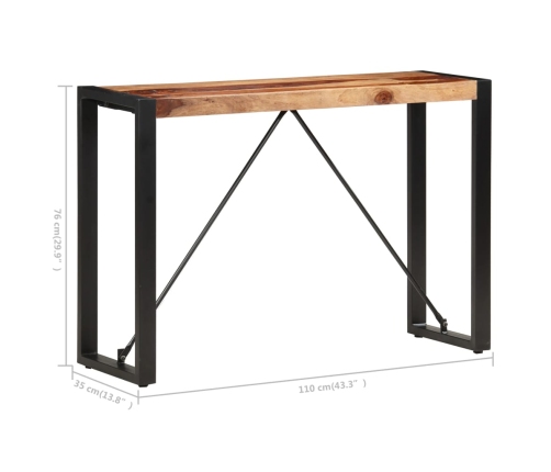 Mesa consola de madera maciza de Sheesham 110x35x76 cm