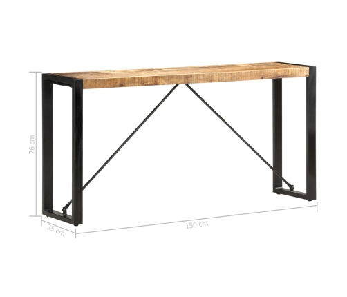 Mesa consola de madera maciza de mango 150x35x76 cm