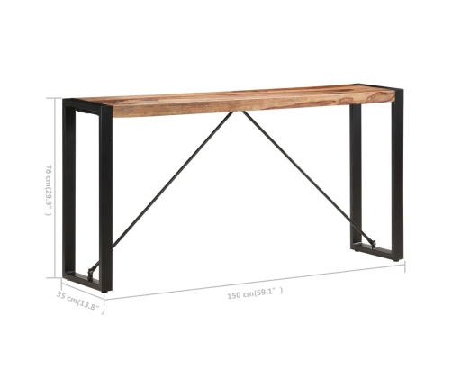 Mesa consola de madera maciza de Sheesham 150x35x76 cm