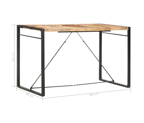 Mesa alta de cocina de madera maciza de mango 180x90x110 cm