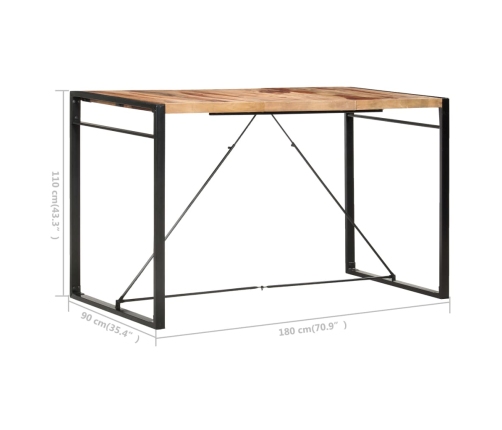 Mesa de bar madera maciza de sheesham 180x90x110 cm