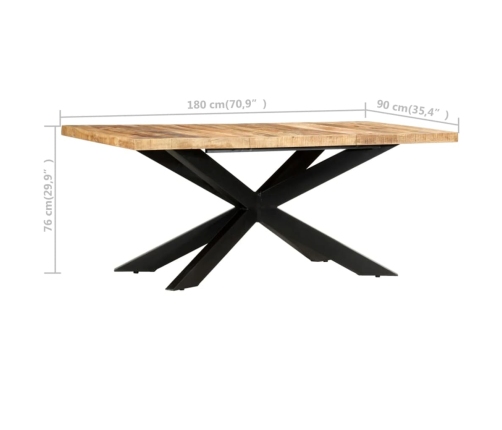 Mesa de comedor madera maciza de mango rugosa 180x90x76 cm