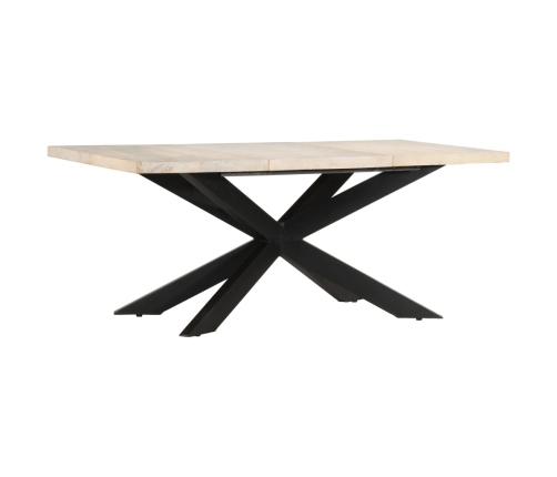 Mesa de comedor madera maciza de mango blanqueada 180x90x76 cm