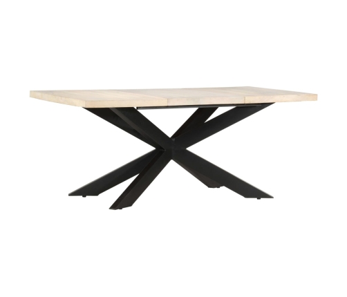 Mesa de comedor madera maciza de mango blanqueada 180x90x76 cm