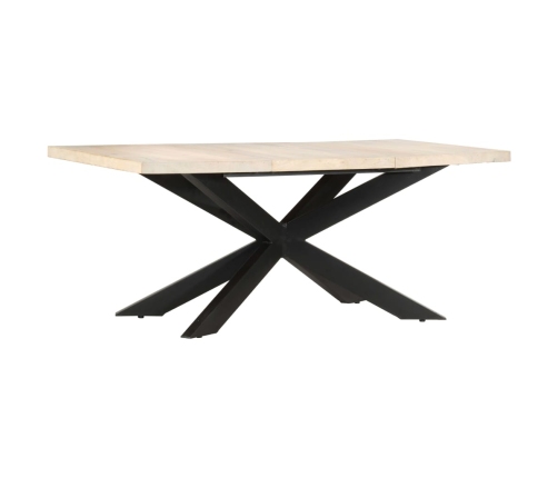 Mesa de comedor madera maciza de mango blanqueada 180x90x76 cm