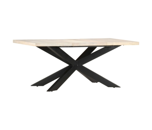 Mesa de comedor madera maciza de mango blanqueada 180x90x76 cm