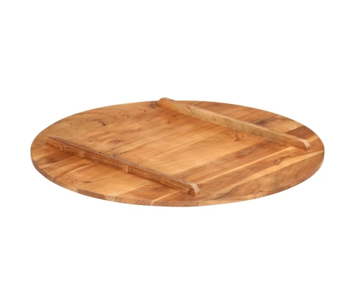 Tablero de mesa redonda madera maciza de acacia 15-16 mm 80 cm