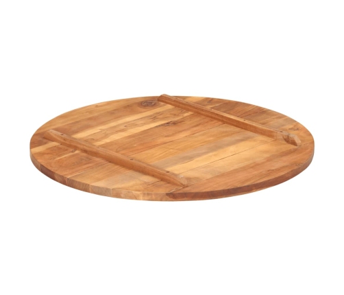 Tablero de mesa redonda madera maciza de acacia 25-27 mm 80 cm