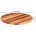 Tablero de mesa redonda madera maciza de acacia 25-27 mm 80 cm