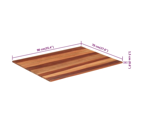 Tablero de mesa madera maciza de acacia 15-16 mm 70x90 cm