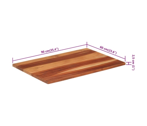 Tablero de mesa madera maciza de acacia 25-27 mm 60x90 cm