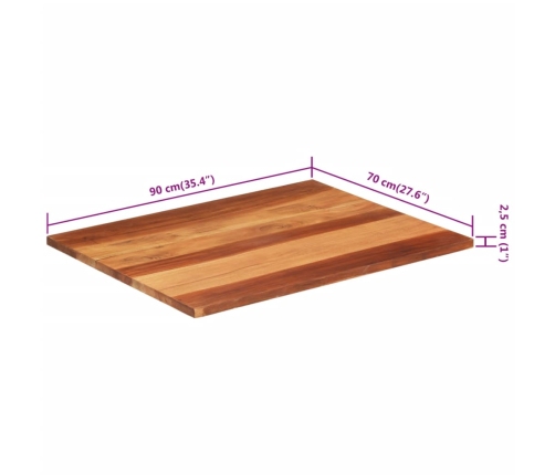 Tablero de mesa madera maciza de acacia 25-27 mm 70x90 cm