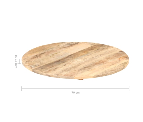 Superficie de mesa redonda madera maciza de mango 15-16 mm 70cm