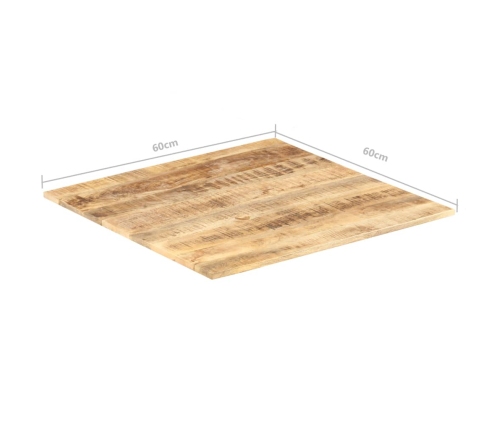 Superficie de mesa madera maciza de mango 15-16 mm 60x60 cm