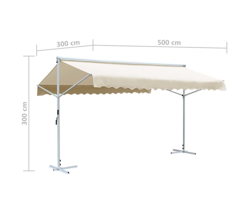 Toldo de pie independiente color crema 500x300 cm